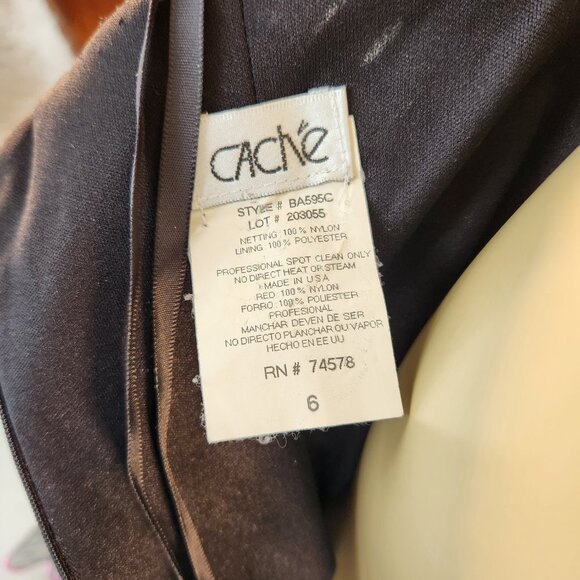 Euc Cache Womens Black Lace Strapless Dress Asymmetrical Size 6 - Picture 6 of 6